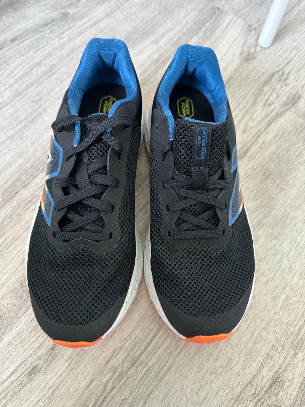 New Balance Black Athletic Sneakers with Blue and Orange Accents (23.5cm)